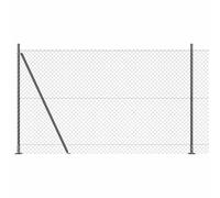 Chainlink Fence with Spikes Mesh Post Outdoor Garden Terrace Barrier vidaXL