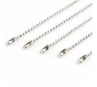 Chains Ball Chain 100pcs Metal Hanging for DIY Necklace Jewelry Making with 1.5mm Beads and Connectors 68cm for Tag(Rhodium)