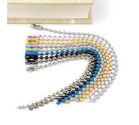 Chains Ball Chain 200 Piece 10 Colors 4.52 Inch Baking Paint Metal Bead DIY Keychain Pendant Material for Tag Making(Bead chain bronze)