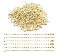 Chains Ball Chain 200pcs Bead Key Connector for DIY Jewelry Making 12CM(Gold)