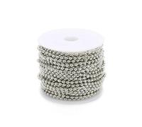 Chains Ball Chain Metal Iron Bead Link Chains for DIY Jewelry Making 1.5mm 2.4mm Width(Rhodium,1.5mm)