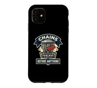 Chains Before Anything Funny Disc Golf Basket Frisbee Sport Case for iPhone 11