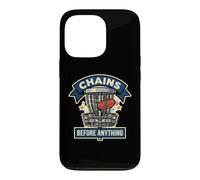 Chains Before Anything Funny Disc Golf Basket Frisbee Sport Case for iPhone 13 Pro