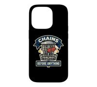Chains Before Anything Funny Disc Golf Basket Frisbee Sport Case for iPhone 14 Pro
