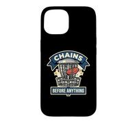 Chains Before Anything Funny Disc Golf Basket Frisbee Sport Case for iPhone 15