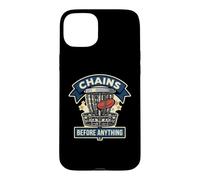 Chains Before Anything Funny Disc Golf Basket Frisbee Sport Case for iPhone 15 Plus