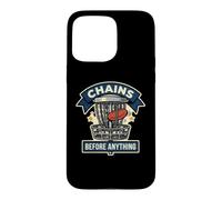 Chains Before Anything Funny Disc Golf Basket Frisbee Sport Case for iPhone 15 Pro Max