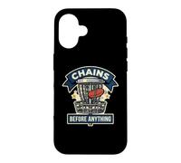 Chains Before Anything Funny Disc Golf Basket Frisbee Sport Case for iPhone 16