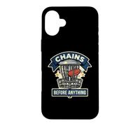 Chains Before Anything Funny Disc Golf Basket Frisbee Sport Case for iPhone 16 Plus
