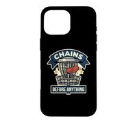 Chains Before Anything Funny Disc Golf Basket Frisbee Sport Case for iPhone 16 Pro Max