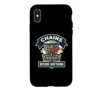 Chains Before Anything Funny Disc Golf Basket Frisbee Sport Case for iPhone X/XS