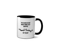 Chains On My Mood Swing Mug Anger Funny Joke Temper Silly Novelty Coffee Tea Cup Ceramic Handle Idea Heavy Duty Handle Dishwasher and Microwave Safe (Black Handle)