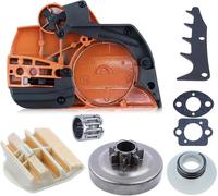 Chainsaw Brake Clutch Cover 8pcs Kit for Husqvarna 445 450 with .325" 7T Clutch Drum, Worm Gear, Air Filter, Needle Bearing, Felling Dog, Gasket Repla