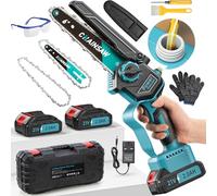 Chainsaw, Brushless 1000W Mini Chainsaw 6 Inch Compatible with Makita 18V Batteries, Electric Chain Saw, 2x 2.0Ah Mini Chain Saw Cordless, Auto Lubricator Battery Chainsaws Small for Cutting Wood Tree