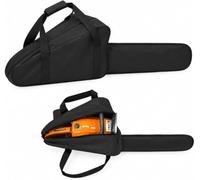 Chainsaw Carrying Case for RYOBI RY3714 2010s-2027 | 600D Oxford shell with full zipper; separate powerhead and guide-bar storage; padded handle for workshop transport