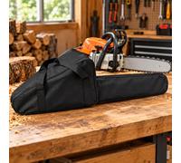 Chainsaw Case for Bosch AdvancedChain 36V-35-40 | Black saw case with zip access, stitched handle and long 60 cm bar sleeve for organised storage.