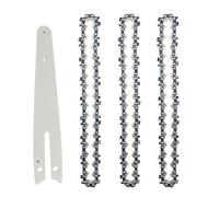 Chainsaw Chain 4/6 Inch Mini Chainsaw Chain Guide Plate Set Cordless Electric Saw Chain Wood Branch Cutting Chains Blades Replacement(Set A)