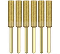 Chainsaw Chain Grinder Diamond Sharpening Stone Emery Grinding Head For Electric Saw, Gold, 4.8mm Diameter, 6 Pack(F)