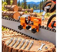 Chainsaw Chain Sharpener for STIHL MS 212, 6 Grinding Heads | Hand-crank chainsaw sharpener with 6 grinding heads in 3 sizes, secure clamp, adjustable guide and portable metal body