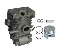 Chainsaw Cylinder Kit with Assembly Replacement for MS192 MS192T MS192TC, Steel Cylinder Block for Outdoor Power Equipment Garden Tool Spares(A)