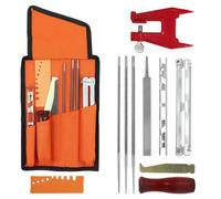 Chainsaw File Kit for Sharpening, Filing Tool Set with Stump Vise by Poweka