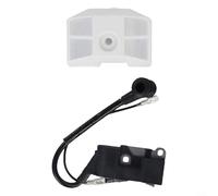 Chainsaw Ignition Coil Module, 2-Piece Kit with Air Filter for 4500 5200 5800 45cc 52cc 58cc Models Replacement Part Improved Starting Efficiency Professional Use