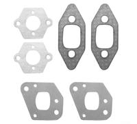 Chainsaw Intake Manifold Carburetor Muffler Gasket Kit for P350, for Partner 350 351, 2 Sets (6 pcs), Gray Iron Material