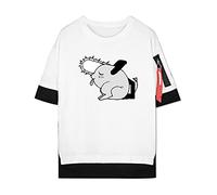 Chainsaw Man Anime T-Shirt Pochita Short Sleeve Top Denji Stylish Fake Two T-Shirt Power Round Collar Blouse