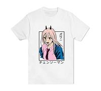 Chainsaw Man T-Shirt Summer Short Sleeve Round Neck Power T-Shirts Chainsaw Man Power T-Shirt Casual Harajuku Pullover for Men Women Teens