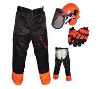 Chainsaw Safety Kit Helmet Gloves & Chaps Type Trousers Ideal For All Users