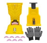 Chainsaw Sharpener, Fast Chain Saw Sharpener Tool, Chainsaw Sharpening Kit with 7 Pcs Stone Grinder, Fits for 14in, 16in, 18in, 20in Two-Hole Chainsaw Bar