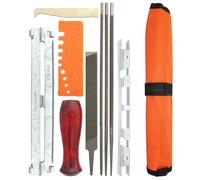 Chainsaw Sharpener File Kit with Storage Pouch, Portable Round Files, Filing Guide Accessories for Sharpening Chain Saw Blades