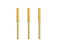 Chainsaw Sharpener for Electric Grinder - 3 Pack Cylindrical Burr Bits, 3mm Shank, 4.0/4.8/5.5mm Coated Grinding Heads for Metal Polishing, Wood, Jade, Molds(Gold 4MM)