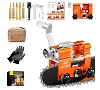 Chainsaw Sharpener Jig with 5 High Hardness Titanium Plated Diamond Bits, Universal Chain Saw Sharpening Tool Kit Accessories for 4" - 22" Chain Saw