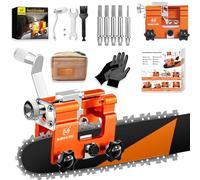 Chainsaw Sharpener Jig with 5 Tungsten Bits & Carry Bag, Universal Chainsaw Sharpening Tool Kit, Portable Hand Cranked Chain Saws Blade Sharpener Tool Accessories for 4"-22" Çhain Saws.