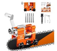 Chainsaw Sharpener Jig with 5 Tunsten Bits, Portable Universal Hand-Crank Chain Blade Saw Sharpener Kit Tool Accessories for 4" - 22" Chain Saw Sharpening