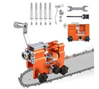 Chainsaw Sharpener, Portable Chain Saw Sharpener Tool with 5 Sharpening Steels & Cleaning Brush, Chainsaw Sharpening Kit, Hand Crank Chainsaw Sharpening Kit for 4-22" Electric Chain Saw Jig Saws