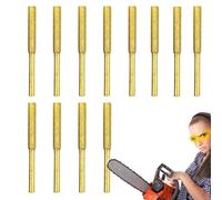 Chainsaw Sharpening Kit Set, Titanium Plated Burr File Stone Grinder Bits 12 Pack Multi Size 4mm 4.8mm 5.5mm Cutting Chain Maintenance Tool, For Electric Chainsaw Repair Use