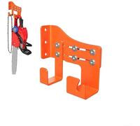 Chainsaw Wall Holder Constructed from Thick Gauge Iron for Resistance to Bending Twisting or Deformation Under Load (Orange)
