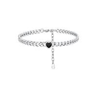 ChainsHouse Anklets for Women Silver Cuban Link Ankle Bracelets Stainless Steel Beach Ankle Chains Thick Foot Chain Feet Summer Jewellery