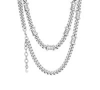 ChainsHouse Barbed Wire Necklace Punk Thorns Chain Necklace for Men Women, 5/6/7/9/12MM Wide Stainless Steel/Black Metal/Gold Plated Hiphop Rock Jewelry, 18-22 Inches, 18 inches, Stainless Steel, No