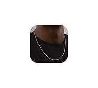 ChainsHouse Box Chain Necklace Men, 2/4/6/8mm Round Link Chain Necklaces, Stainless Steel/Black/14K Gold Plated Mens Jewelry, 14"-30" Length, Come Gift Box, 20 inches, Stainless Steel, No Gemstone