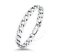 ChainsHouse Bracelet for Men Women, Stainless Steel Cuban Hand Chain | Waterproof Silver/Gold Plated Bracelets, Hip Hop Link, Hypoallergenic Jewellery, 6/8/13mm Width, 19/21cm Length with Gift Box