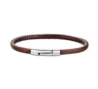 ChainsHouse Brown Braid Leather Woven Bracelet for Men Women Bangle Bracelets Leather Wristbands
