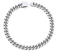 ChainsHouse Cuban Link Bracelet for Men Women, Solid Surgical Stainless Steel Silver Gold Black Chain Bracelet 5/7/9/12mm Wide,19/21/23cm Hip Hop Curb Bracelet