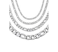ChainsHouse Figaro Chain for Men Stainless Steel Necklace Jewelry Gift | Waterproof Sturdy No Tarnish Durable Necklace 316l Figaro Chain, Hip Hop Gift for Men with Gift Box 3mm/5mm/8mm 18-30 Inch
