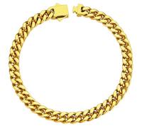 ChainsHouse Gold Bracelet for Men Miami Cuban Link Stainless Steel Bracelets Mens Motorcycle 5mm Chain Boyfriend Gifts Hip Hop Jewellery