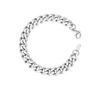 ChainsHouse Mens Cuban Chain Bracelet 3/6/9/12mm, 16/19/21cm Stainless Steel Silver/Black/Gold Plated Curb Bracelets