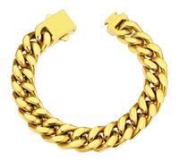 ChainsHouse Mens Cuban Link Bracelet Stainless Steel Gold Plated Chain Chunky Bracelets for Men Curb Chains Jewellery Gifts for Boyfriend