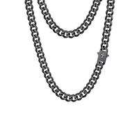 ChainsHouse Mens Cuban Link Chain Necklace with Blinged Out Cross Clasp